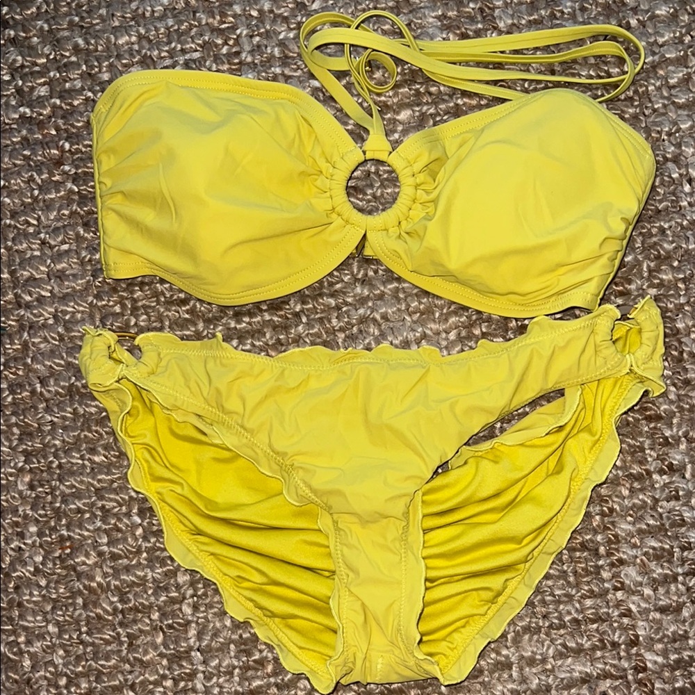 Yellow Bandeau Bikini Set